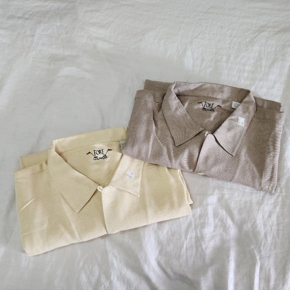 NEW Men's Bundle 2, 100% Silk Fore Golfwear Button-Up Shirts size XL - Picture 1 of 10